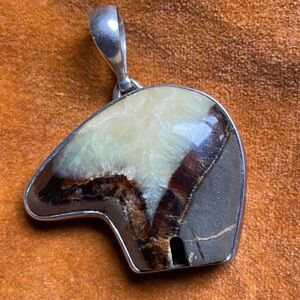 Silver and Brown Stone Pendant